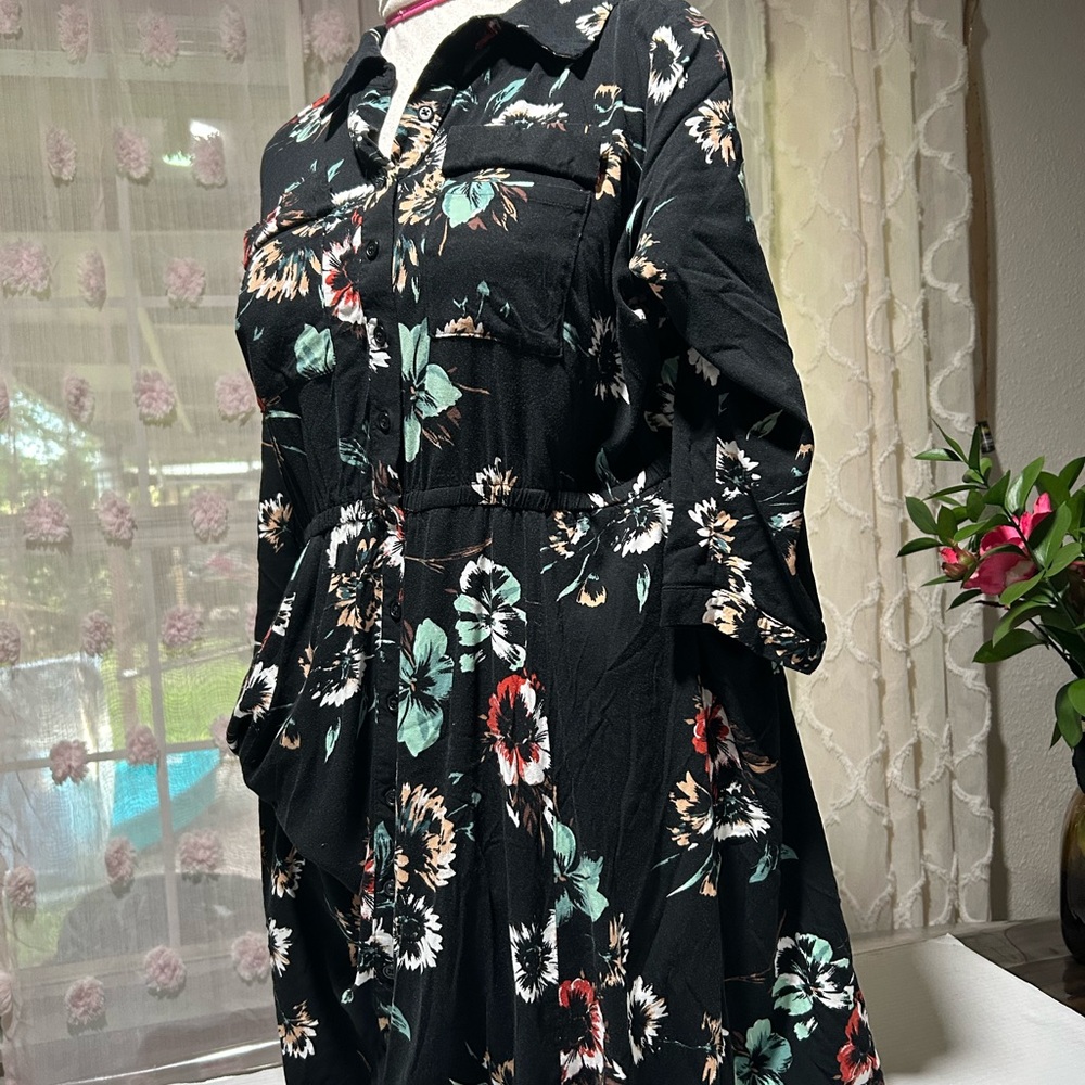 Torrid Black Floral Midi Dress - Picture 6 of 12